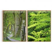 Quadro Decorativo Bosque e Folhas- 2 Telas Comercial Ramos