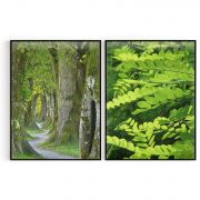 Quadro Decorativo Bosque e Folhas- 2 Telas Comercial Ramos