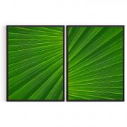 Quadro Decorativo Folhas Verdes - 2 Telas Comercial Ramos