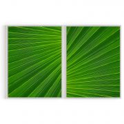 Quadro Decorativo Folhas Verdes - 2 Telas Comercial Ramos