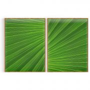 Quadro Decorativo Folhas Verdes - 2 Telas Comercial Ramos