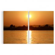 Quadro Decorativo Lago ao Pôr do Sol - 2 Telas Comercial Ramos