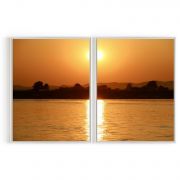 Quadro Decorativo Lago ao Pôr do Sol - 2 Telas Comercial Ramos