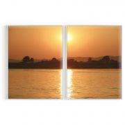 Quadro Decorativo Lago ao Pôr do Sol - 2 Telas Comercial Ramos