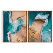 Quadro Decorativo Mar e ondas - 2 Telas Comercial Ramos