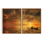 Quadro Decorativo Nuvens - 2 Telas Comercial Ramos