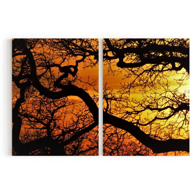 Quadro Decorativo Pôr do Sol - 2 Telas Comercial Ramos