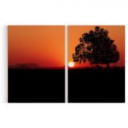 Quadro Decorativo Pôr do Sol - 2 Telas Comercial Ramos