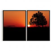 Quadro Decorativo Pôr do Sol - 2 Telas Comercial Ramos