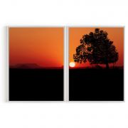 Quadro Decorativo Pôr do Sol - 2 Telas Comercial Ramos