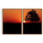 Quadro Decorativo Pôr do Sol - 2 Telas Comercial Ramos