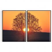 Quadro Decorativo Pôr do Sol - 2 Telas Comercial Ramos