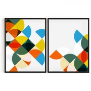 Quadro Decorativo Abstratos Círculos - 2 Telas Comercial Ramos