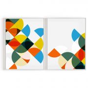 Quadro Decorativo Abstratos Círculos - 2 Telas Comercial Ramos