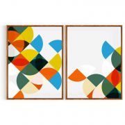 Quadro Decorativo Abstratos Círculos - 2 Telas Comercial Ramos