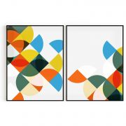 Quadro Decorativo Abstratos Círculos - 2 Telas Comercial Ramos