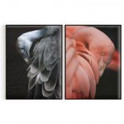 Quadro Decorativo Aves - 2 Telas Comercial Ramos