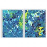 Quadro Decorativo Blue Abstract - 2 Telas Comercial Ramos