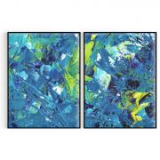 Quadro Decorativo Blue Abstract - 2 Telas Comercial Ramos