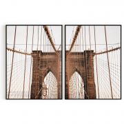 Quadro Decorativo Brooklyn Bridge - 2 Telas Comercial Ramos