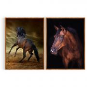 Quadro Decorativo Cavalo - 2 Telas Comercial Ramos