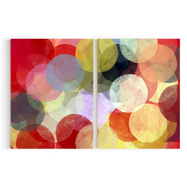 Quadro Decorativo Círculos Abstratos - 2 Telas Comercial Ramos