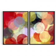 Quadro Decorativo Círculos Abstratos - 2 Telas Comercial Ramos