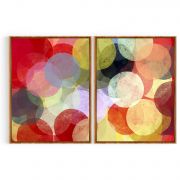 Quadro Decorativo Círculos Abstratos - 2 Telas Comercial Ramos