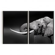 Quadro Decorativo Elefante - 2 Telas Comercial Ramos