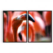 Quadro Decorativo Flamingo - 2 Telas Comercial Ramos