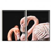 Quadro Decorativo Flamingos - 2 Telas Comercial Ramos