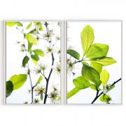 Quadro Decorativo Flor de Cerejeira - 2 Telas Comercial Ramos