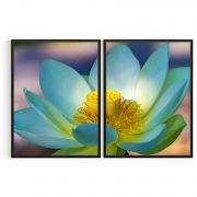 Quadro Decorativo Flor de Lotus - 2 Telas Comercial Ramos