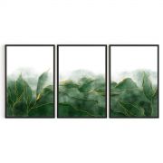 Quadro Decorativo Folhas - 3 Telas Comercial Ramos