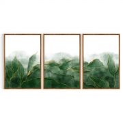 Quadro Decorativo Folhas - 3 Telas Comercial Ramos