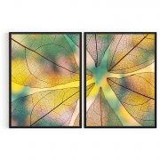 Quadro Decorativo Folhas III - 2 Telas Comercial Ramos