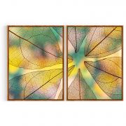 Quadro Decorativo Folhas III - 2 Telas Comercial Ramos