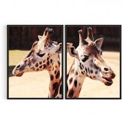 Quadro Decorativo Girafas - 2 Telas Comercial Ramos