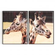 Quadro Decorativo Girafas - 2 Telas Comercial Ramos