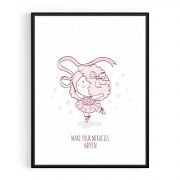 Quadro Decorativo Infantil Bailarina Comercial Ramos