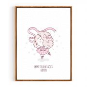 Quadro Decorativo Infantil Bailarina Comercial Ramos