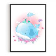 Quadro Decorativo Infantil Baleia Azul Comercial Ramos