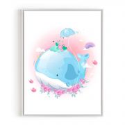 Quadro Decorativo Infantil Baleia Azul Comercial Ramos