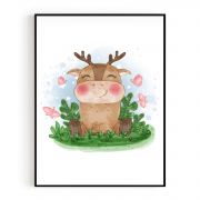 Quadro Decorativo Infantil Cervo Baby Comercial Ramos