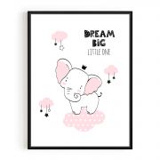 Quadro Decorativo Infantil Elefante Comercial Ramos