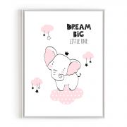 Quadro Decorativo Infantil Elefante Comercial Ramos