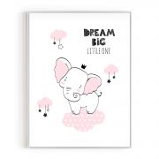 Quadro Decorativo Infantil Elefante Comercial Ramos