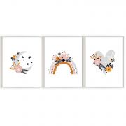 Quadro Decorativo Infantil Encanto 3 Telas Comercial Ramos