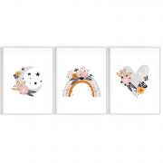 Quadro Decorativo Infantil Encanto 3 Telas Comercial Ramos