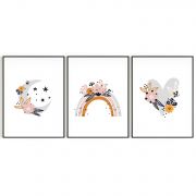 Quadro Decorativo Infantil Encanto 3 Telas Comercial Ramos